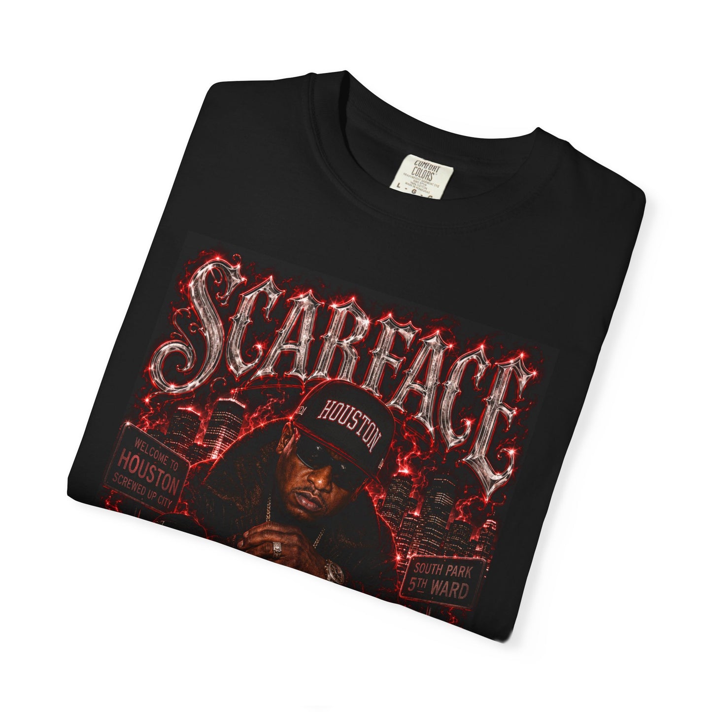 Houston Rapper Graphic Tee- Red Smoke