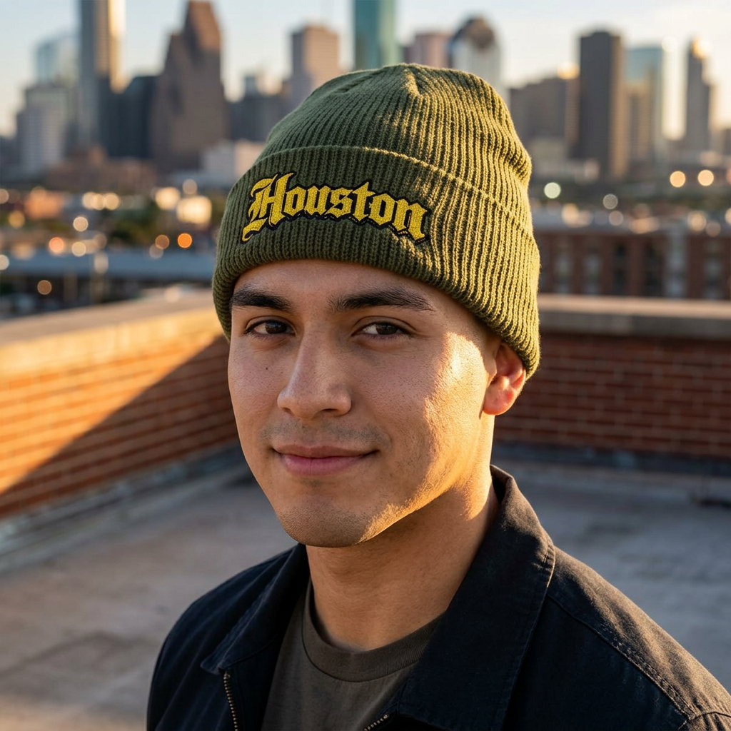 Houston Cuff Beanie-Golden Old English