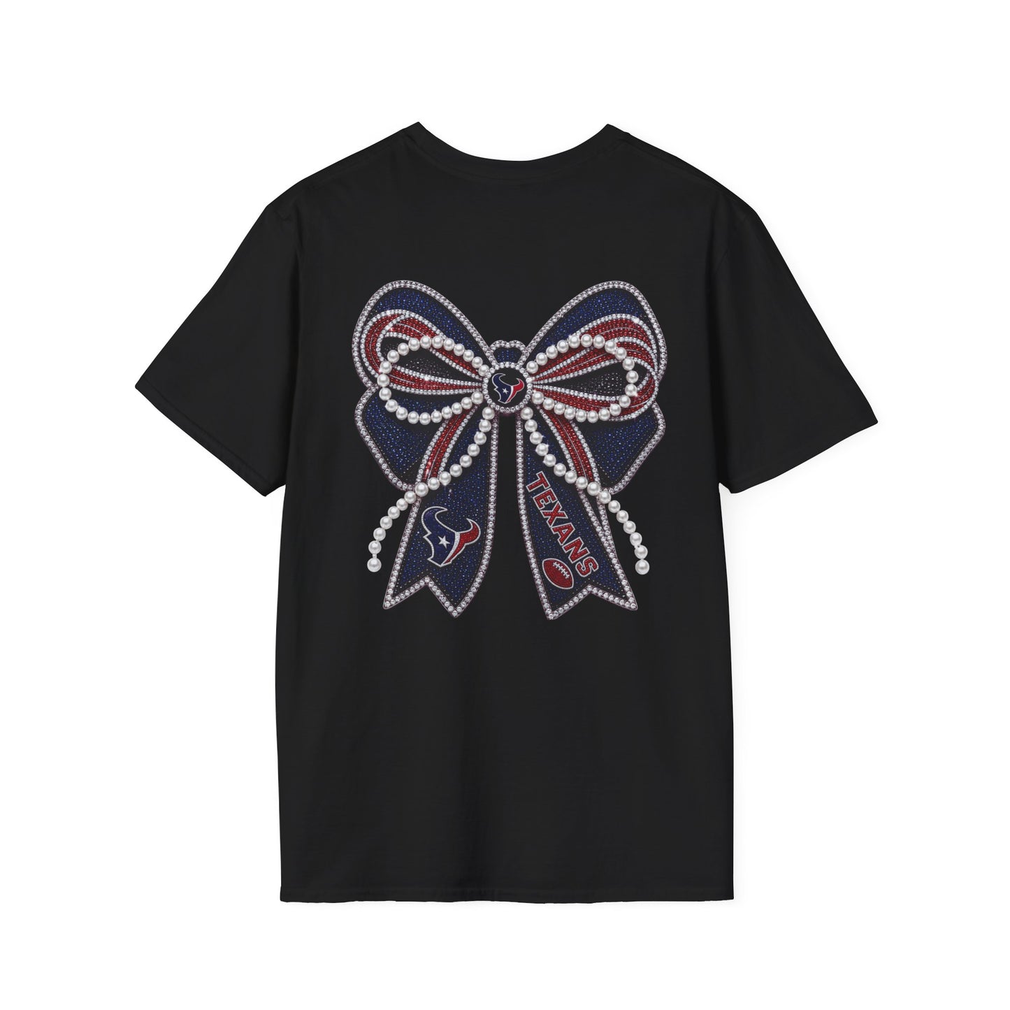 Houston Texans Double Sided Bow Design Graphic Tee