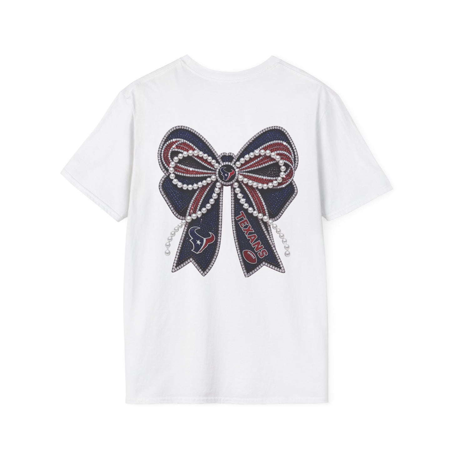 Houston Texans Double Sided Bow Design Graphic Tee