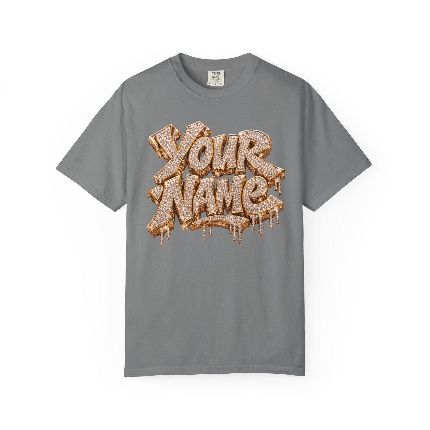 Gold Ice Drip Custom Name Tee