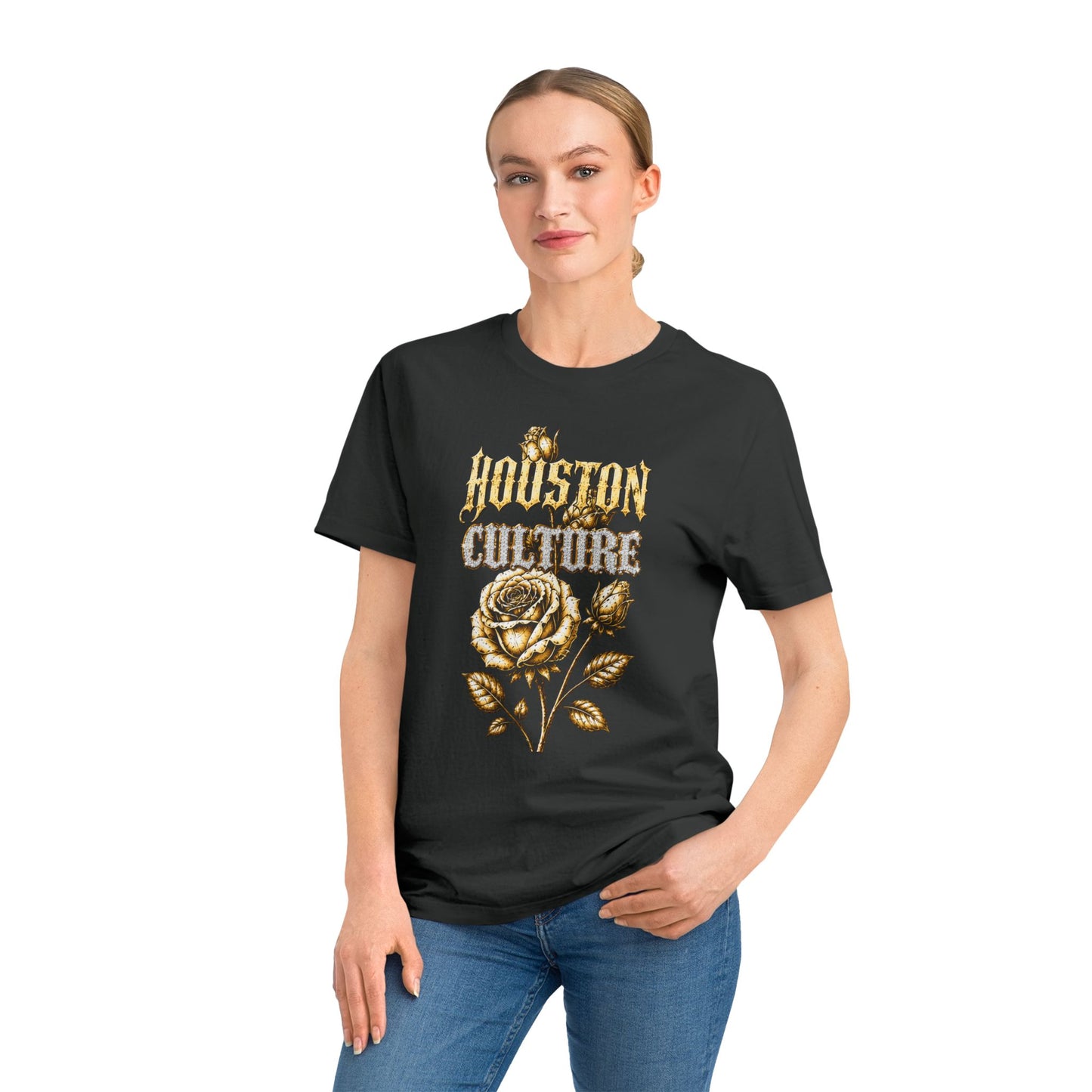 Houston Culture Golden Rose Graphic Rocker Tee