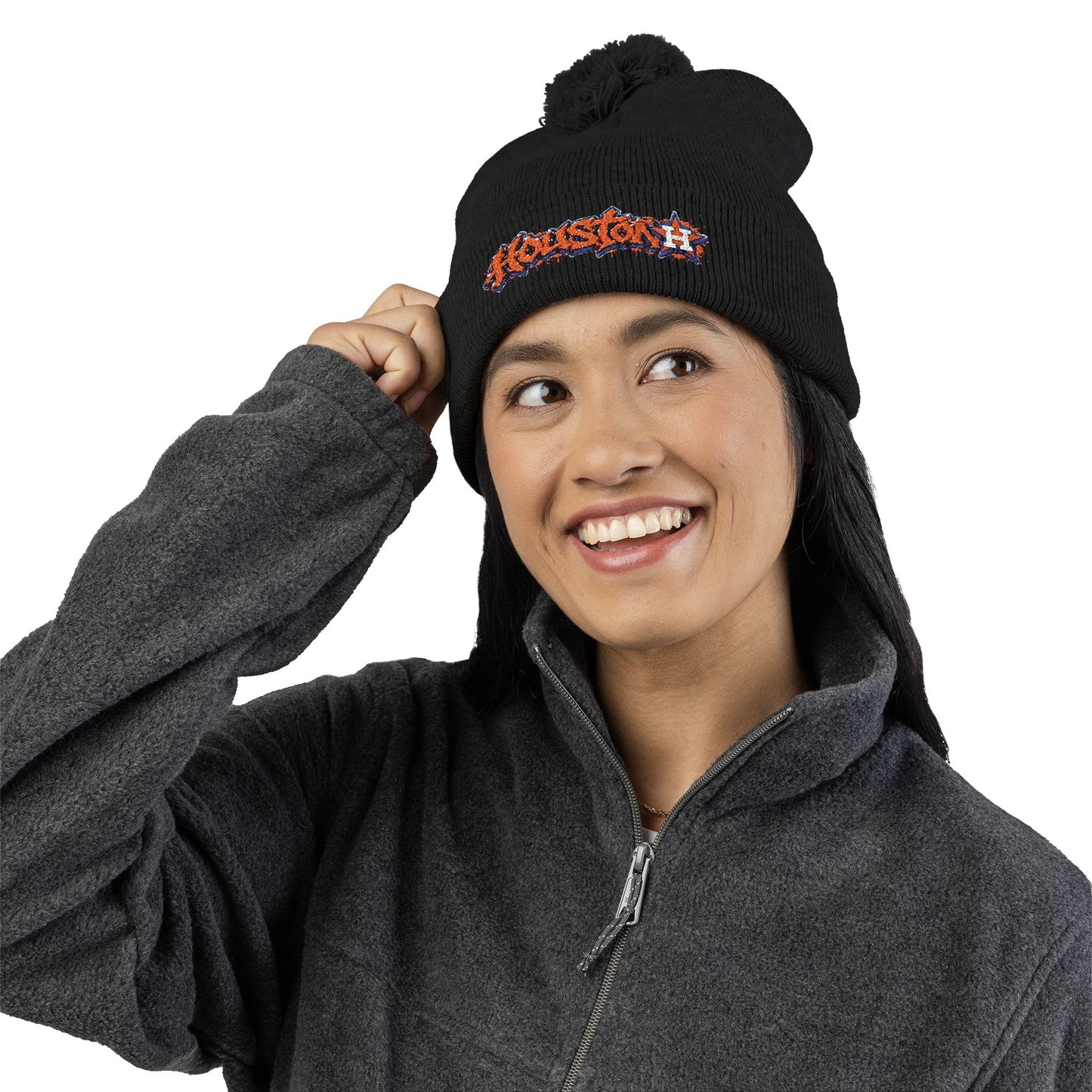 Houston Astros Embroidered Pom-Pom Knit Beanie