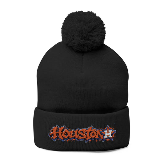 Houston Astros Embroidered Pom-Pom Knit Beanie