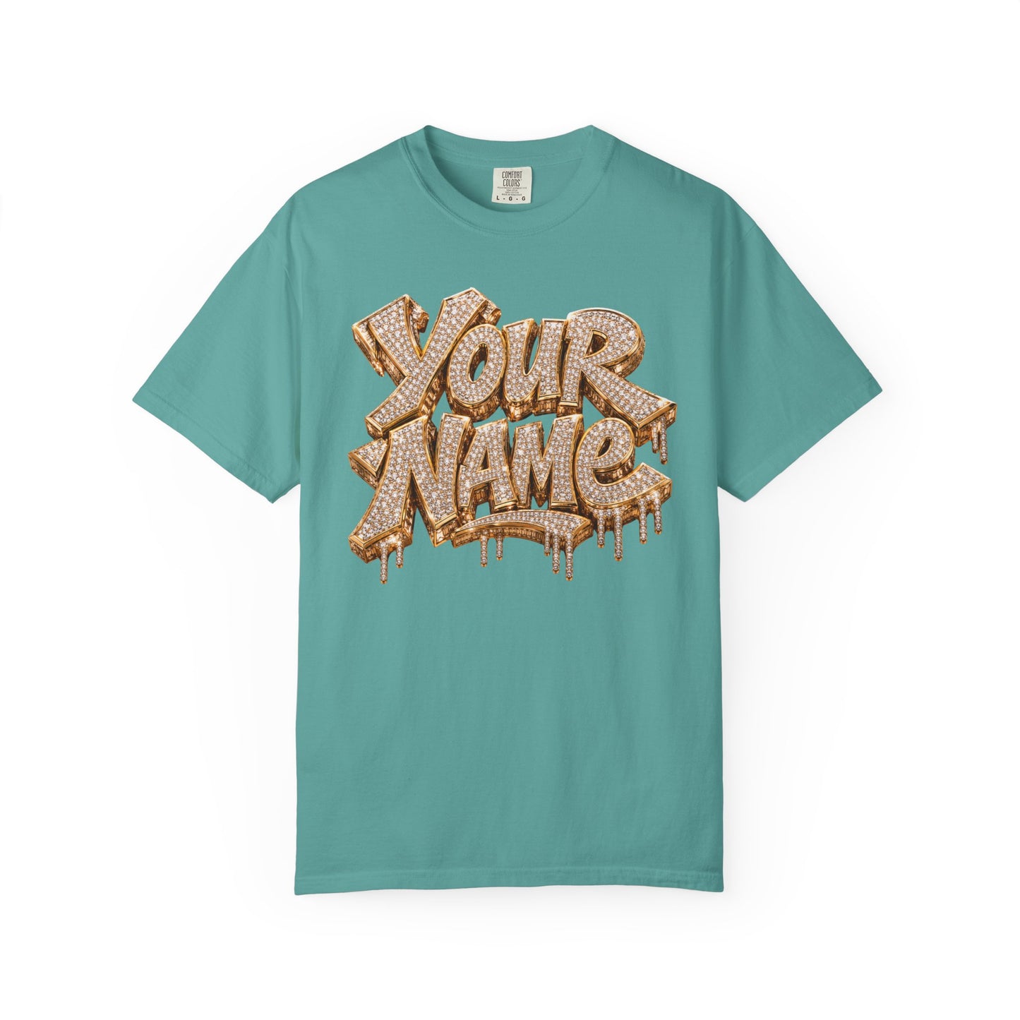 Gold Ice Drip Custom Name Tee