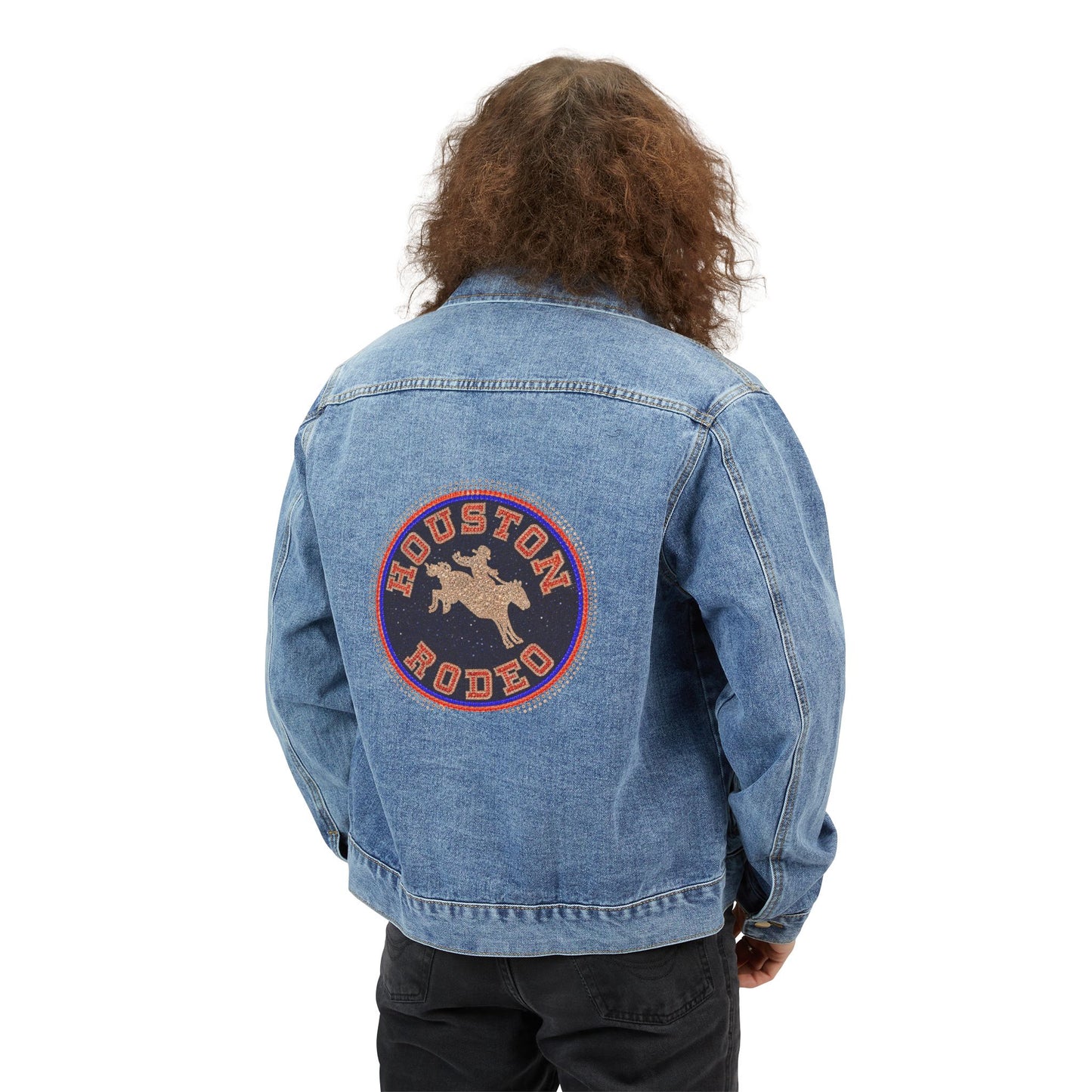 HLSR Houston Rodeo Denim Jacket Bling Back Patch