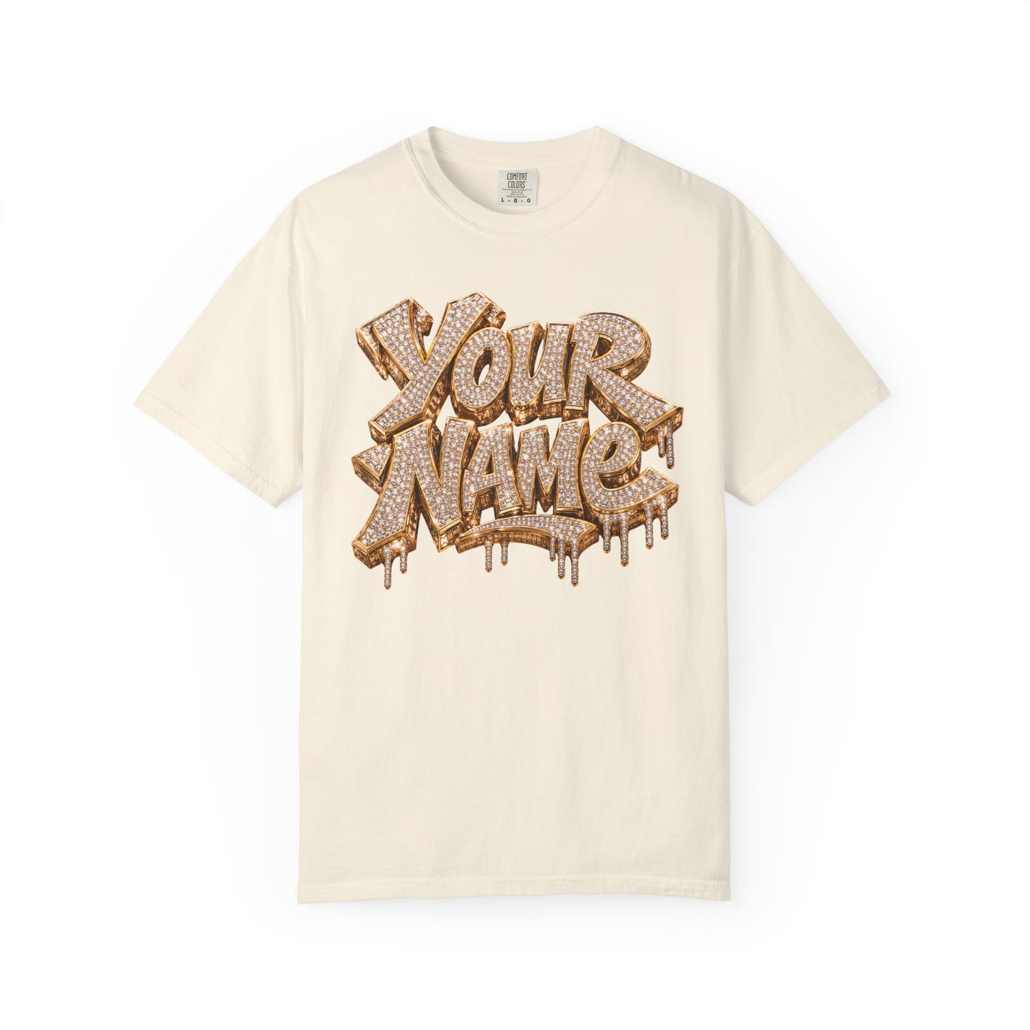 Gold Ice Drip Custom Name Tee