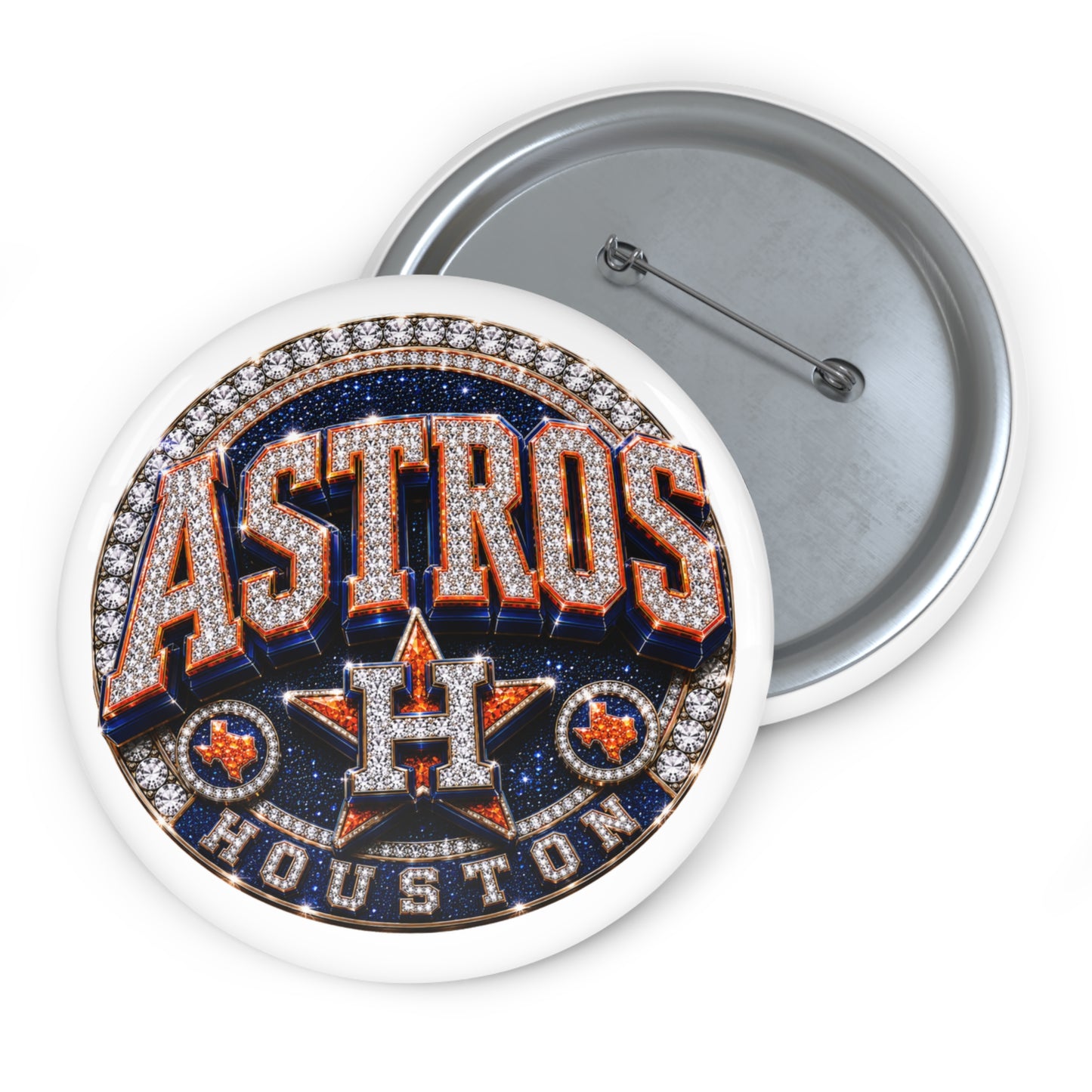 Houston Astros Bling Pin Button