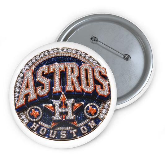 Houston Astros Bling Pin Button