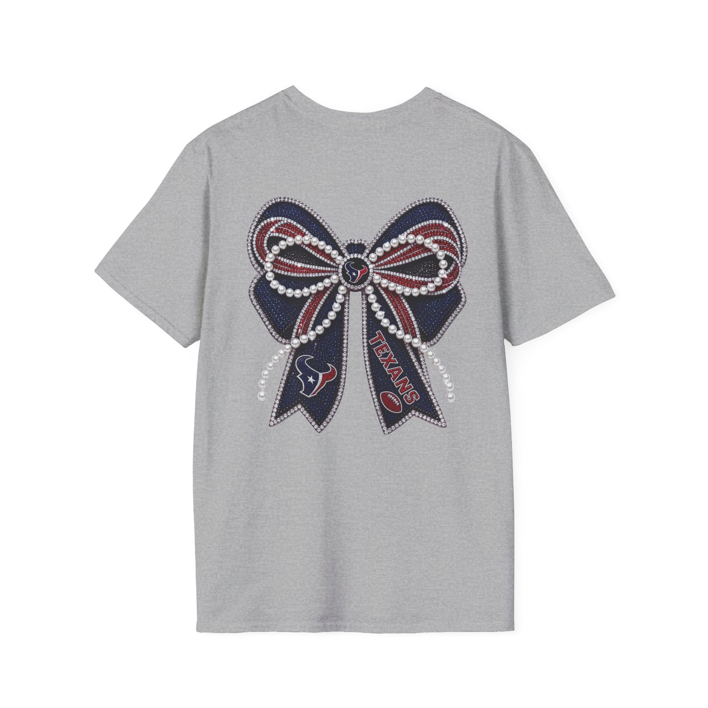 Houston Texans Double Sided Bow Design Graphic Tee