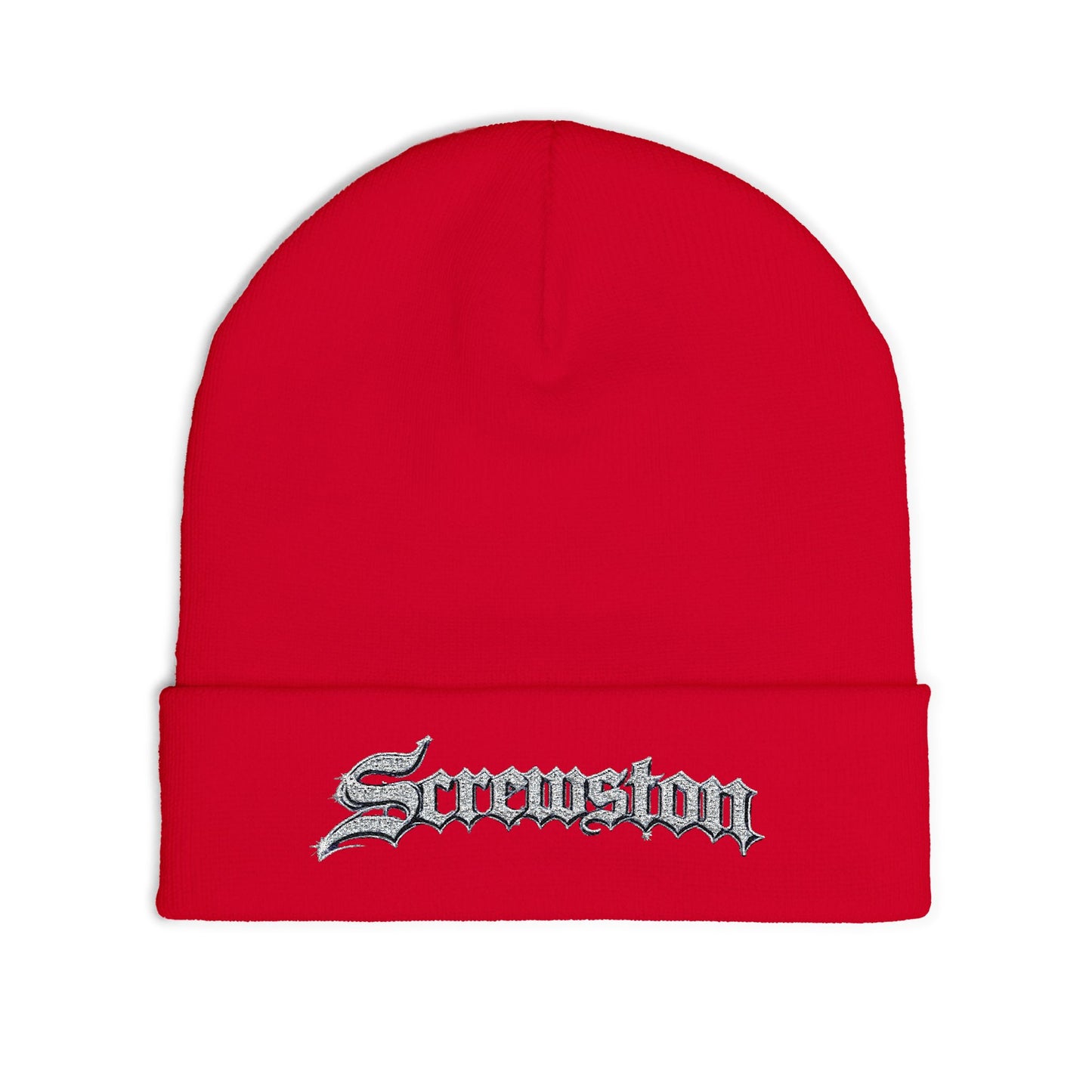 Embroidered Screwston Houston Slang  Knit Beanie