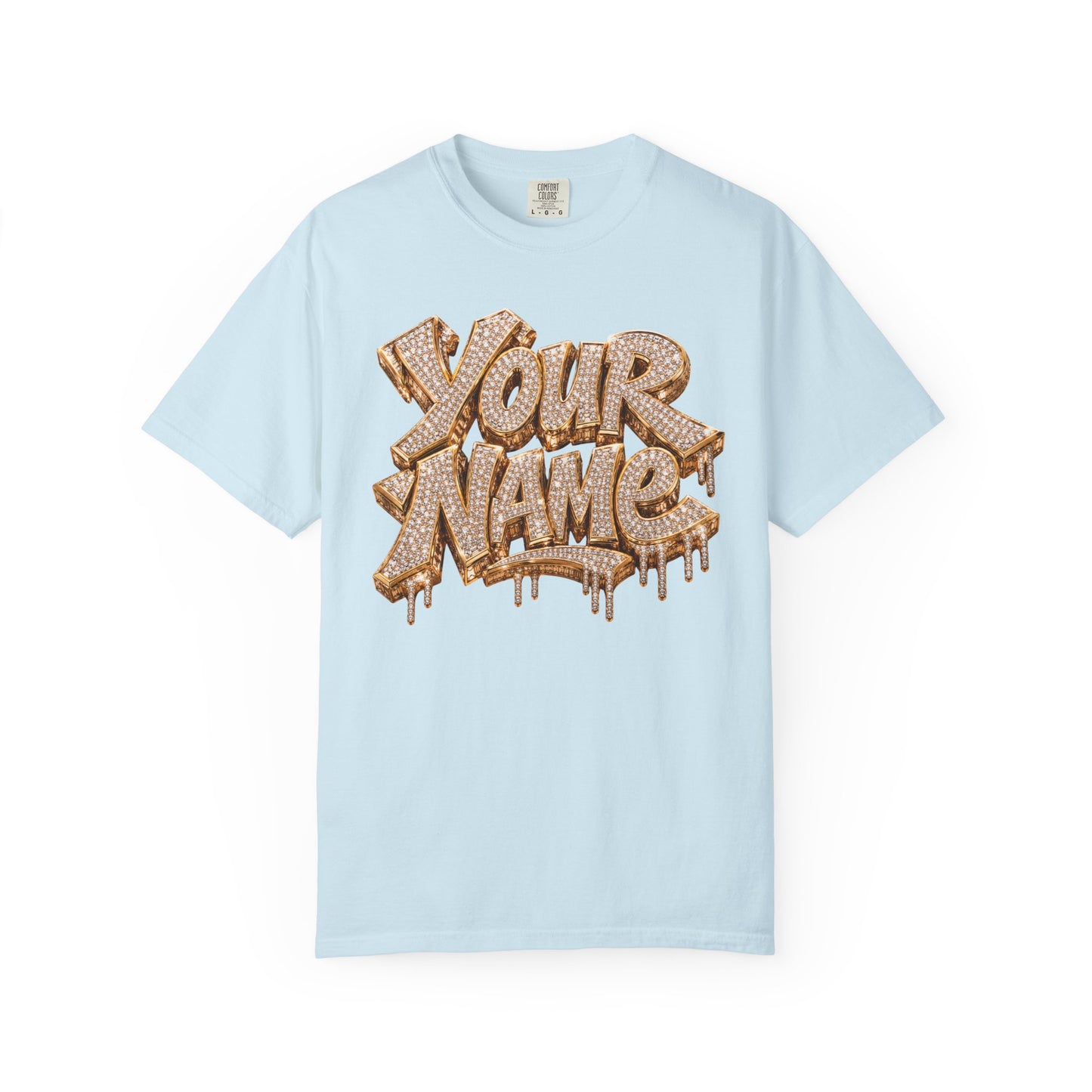 Gold Ice Drip Custom Name Tee