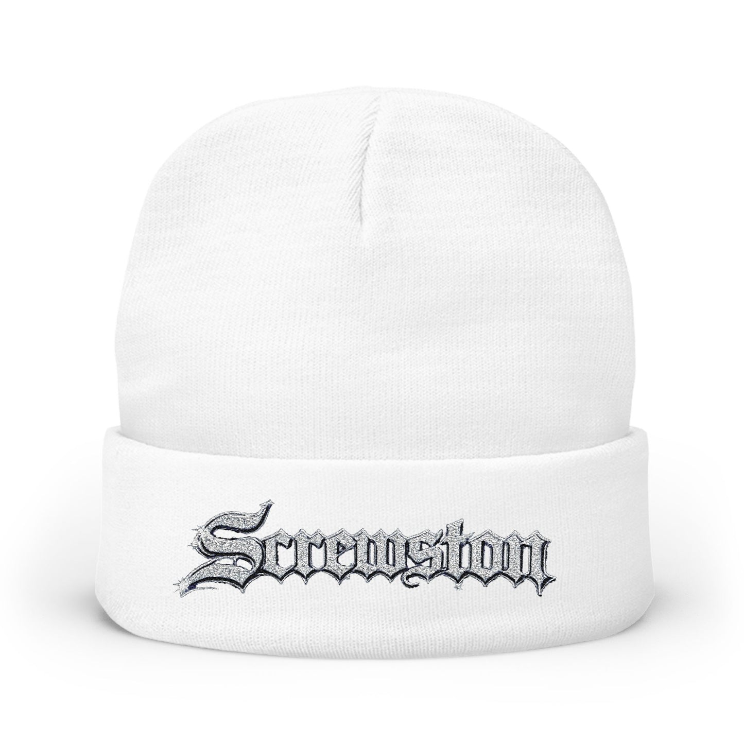 Embroidered Screwston Houston Slang  Knit Beanie