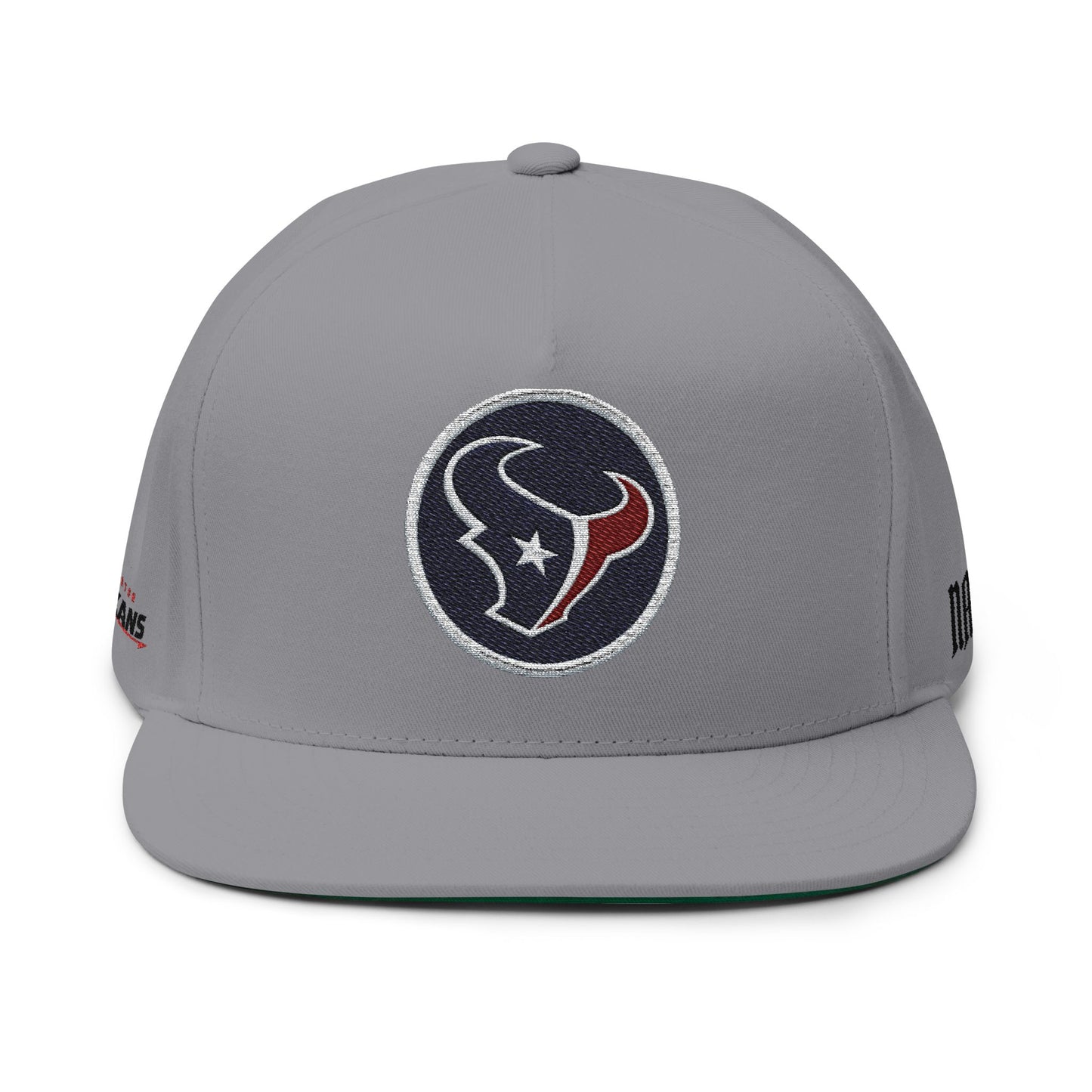 CUSTOM Houston Texans Embroidered Football Helmet Flat Bill Cap