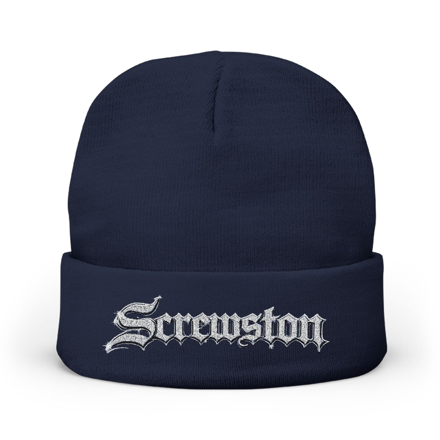 Embroidered Screwston Houston Slang  Knit Beanie