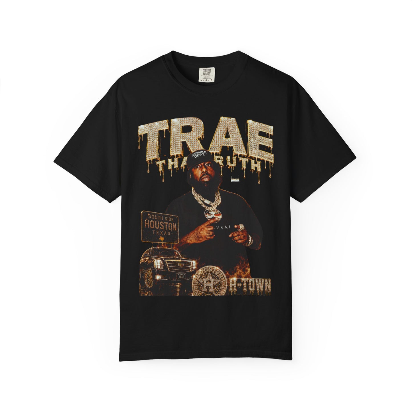 Houston Rapper Graphic Tee- Golden Ice Drip