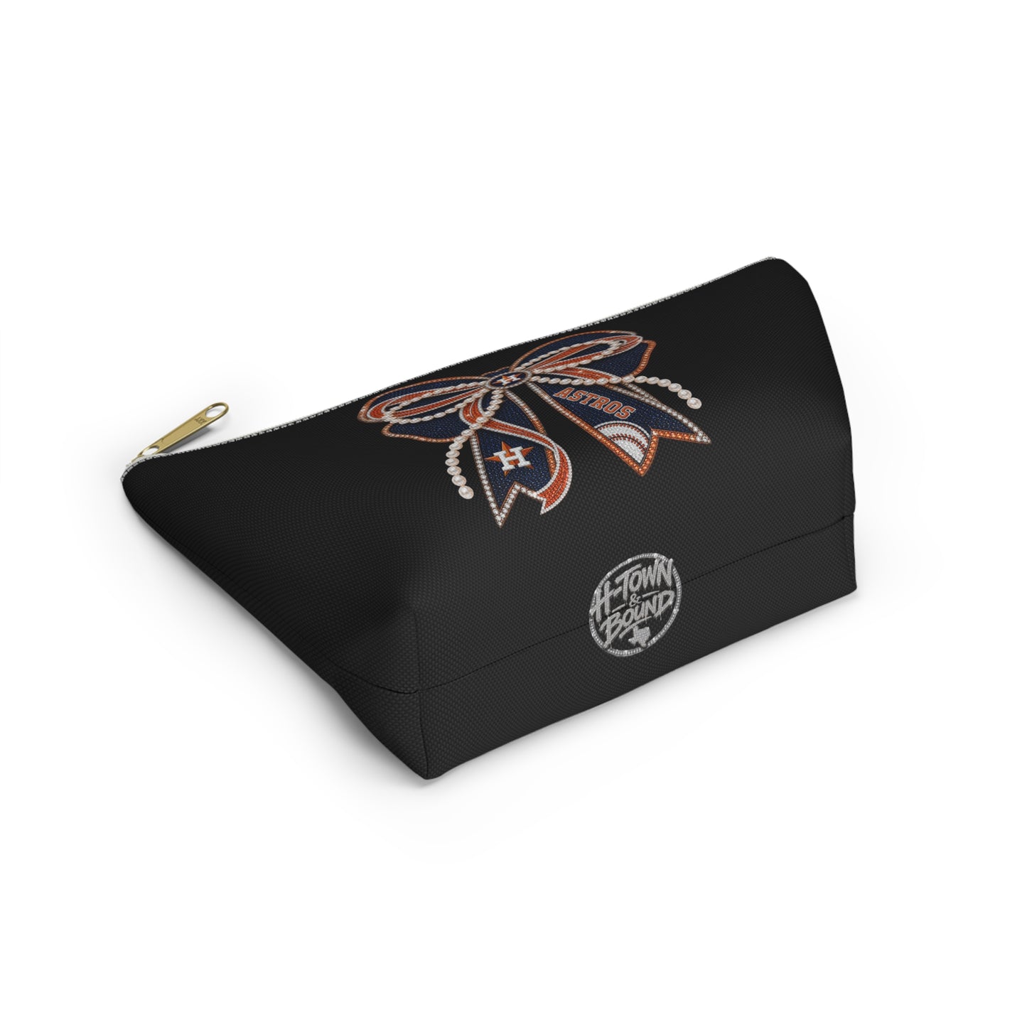 Houston Astros Double Sided Bow Design Accessory Travel Pouch