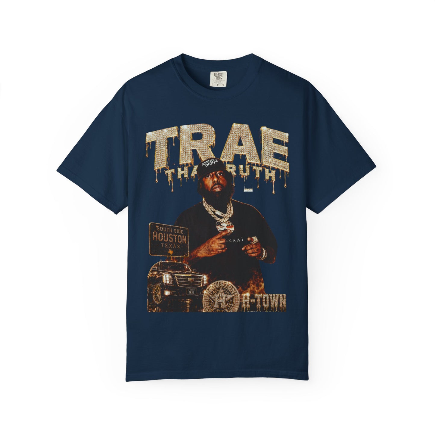 Houston Rapper Graphic Tee- Golden Ice Drip