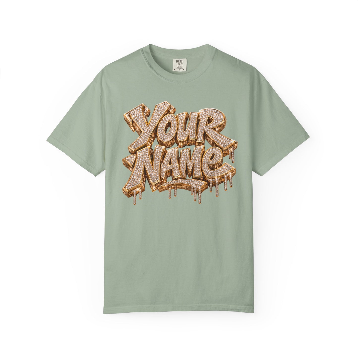 Gold Ice Drip Custom Name Tee