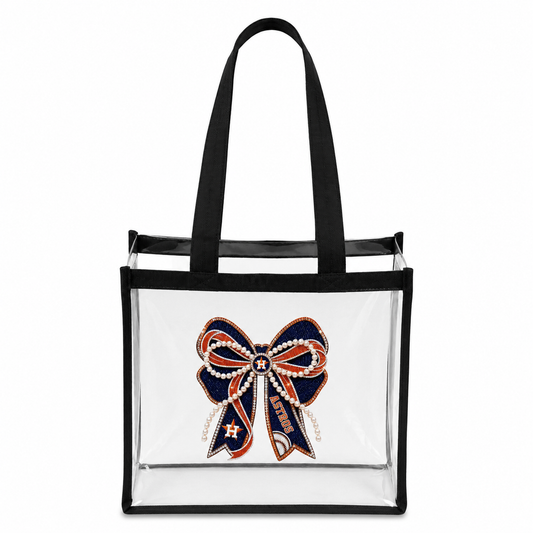 Houston Astro Bow Design Clear Stadium Tote