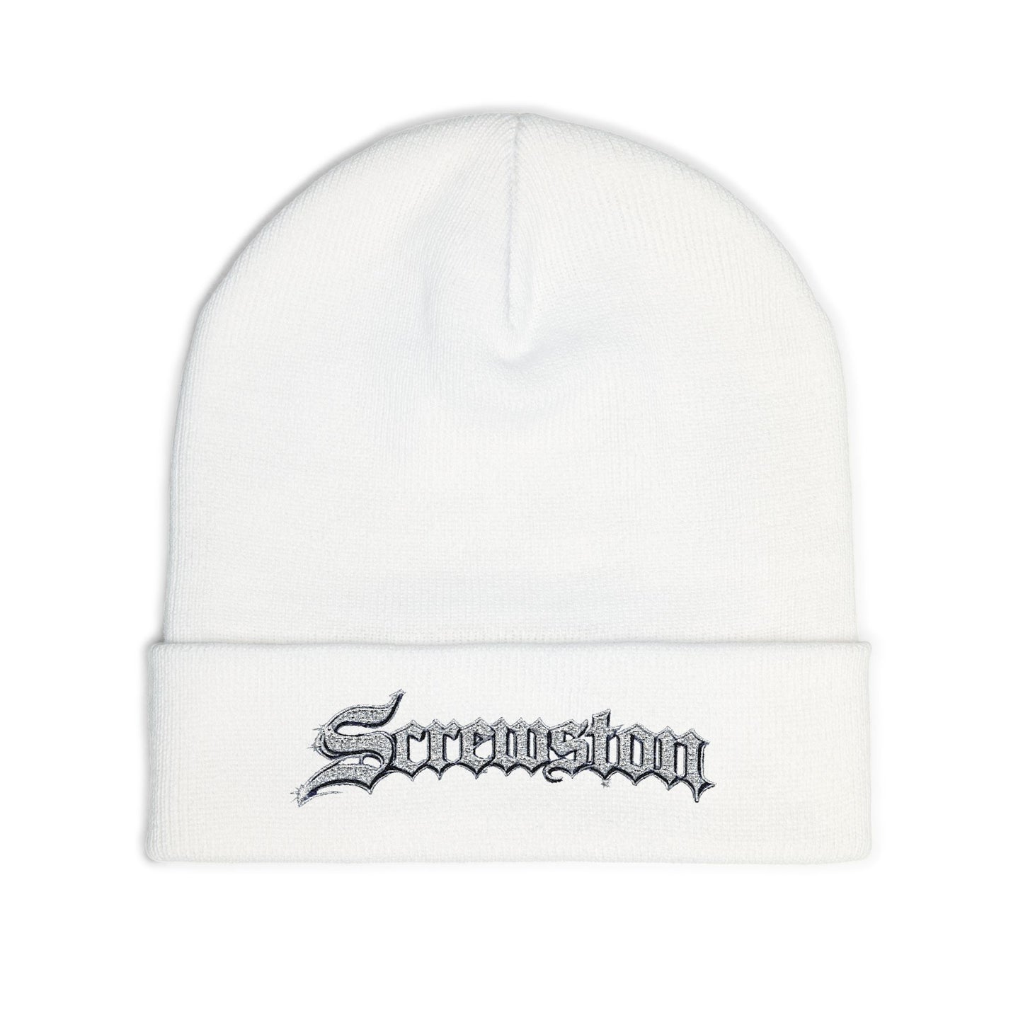 Embroidered Screwston Houston Slang  Knit Beanie