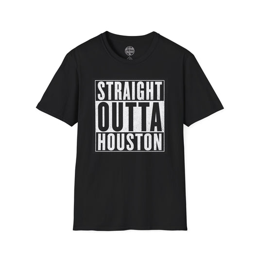 White Logo “Straight Outta Houston” Tee