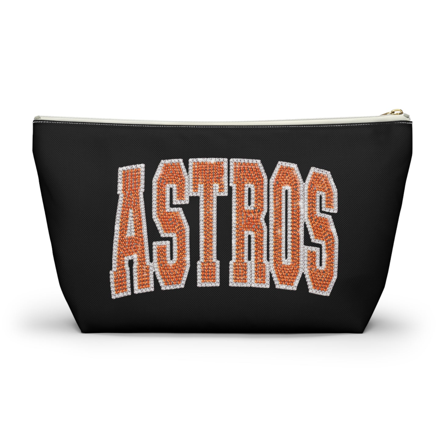 Houston Astros Double Sided Bow Design Accessory Travel Pouch