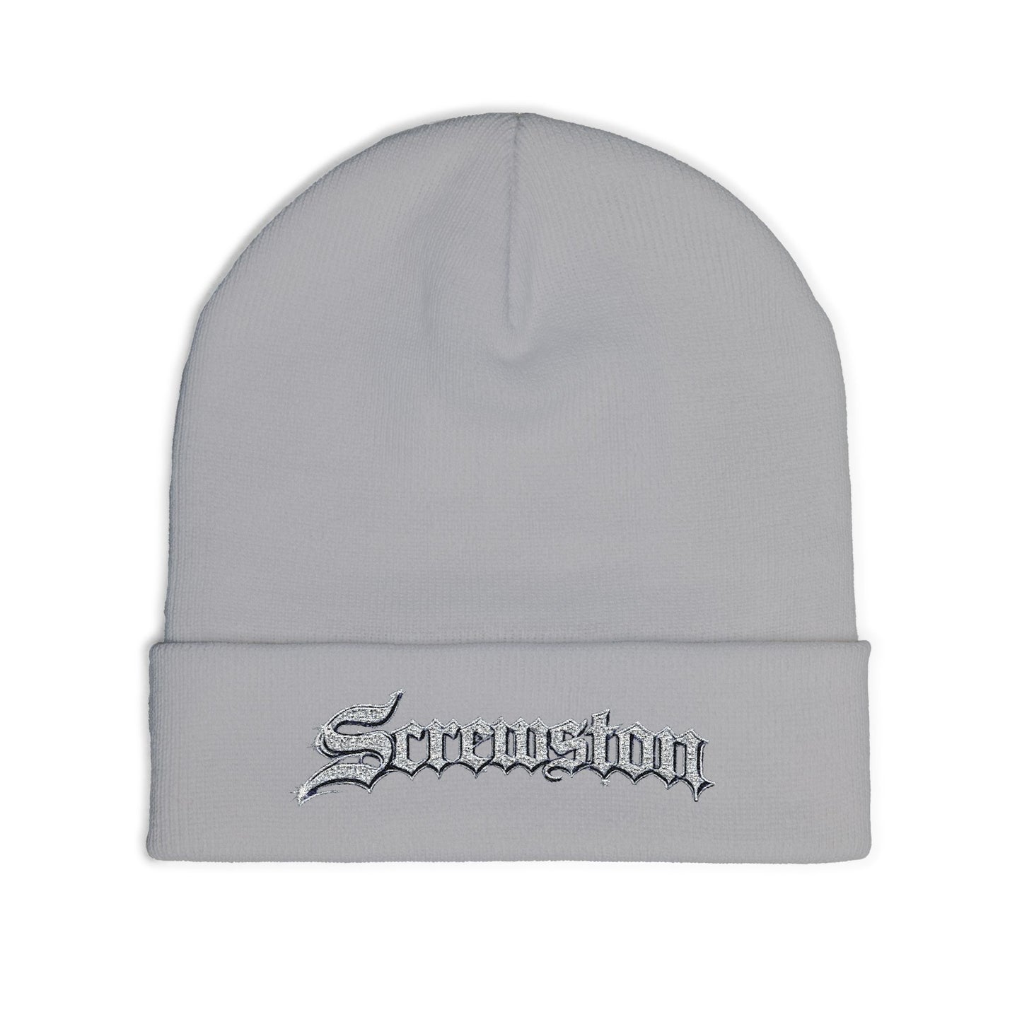 Embroidered Screwston Houston Slang  Knit Beanie