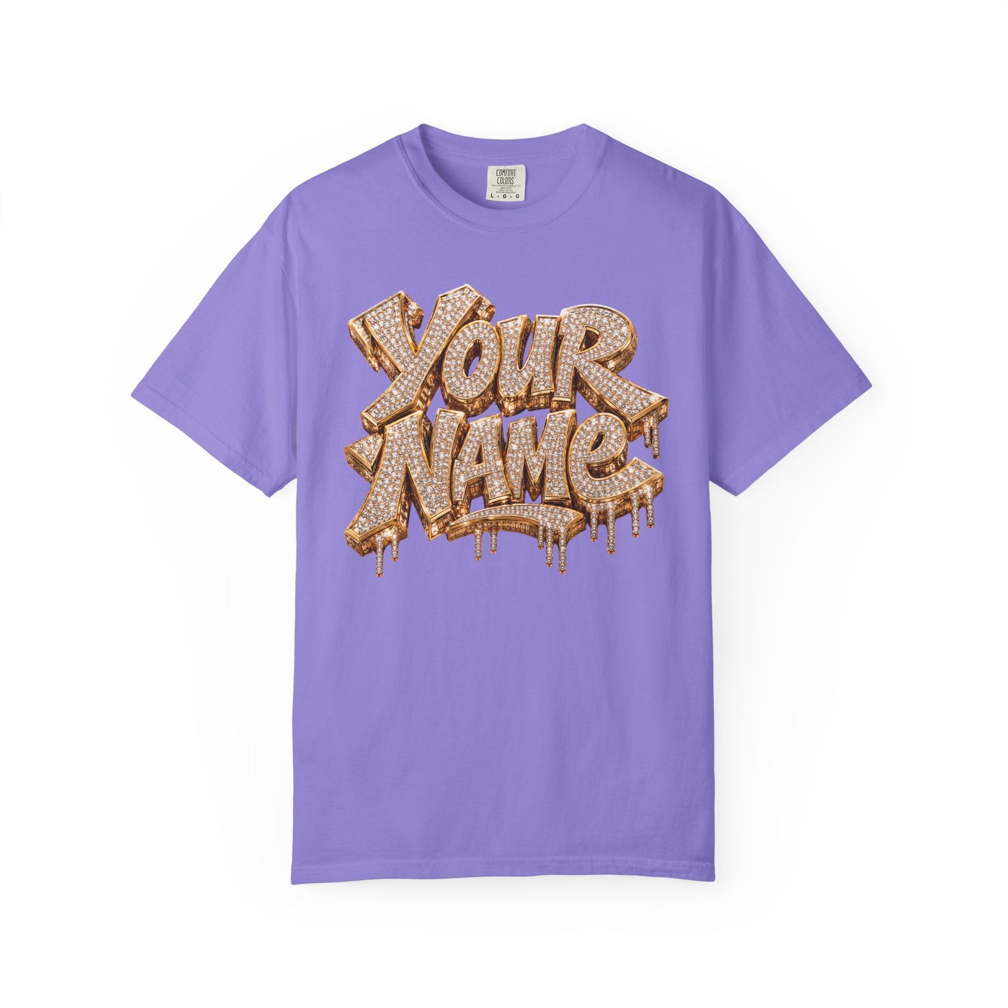 Gold Ice Drip Custom Name Tee