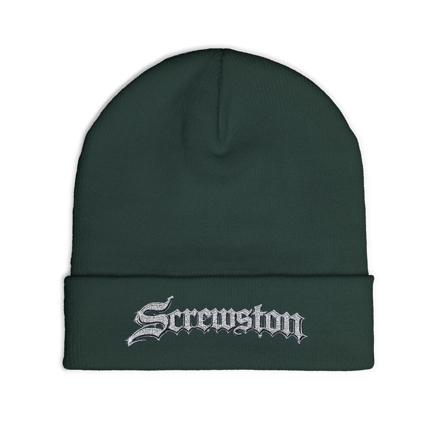 Embroidered Screwston Houston Slang  Knit Beanie