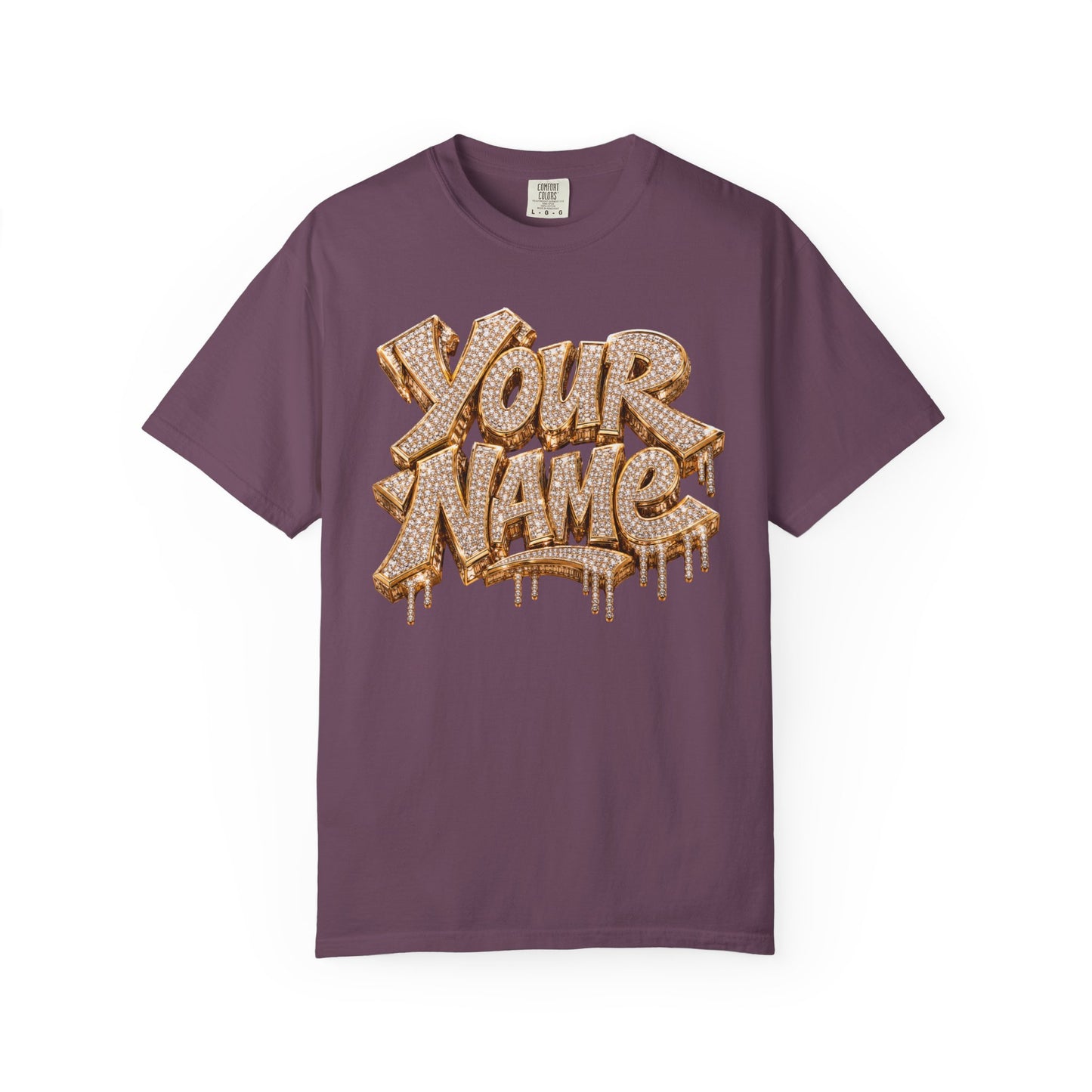 Gold Ice Drip Custom Name Tee