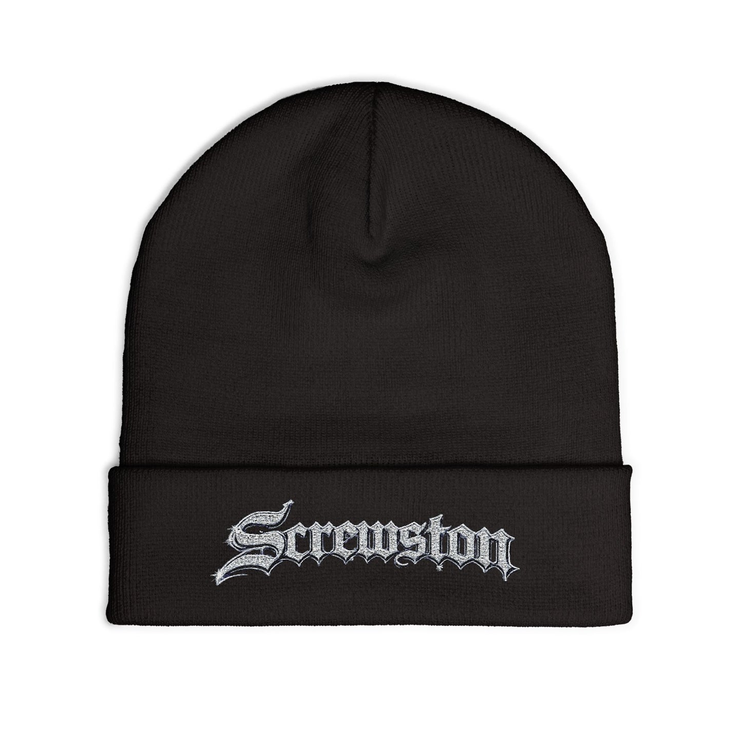 Embroidered Screwston Houston Slang  Knit Beanie
