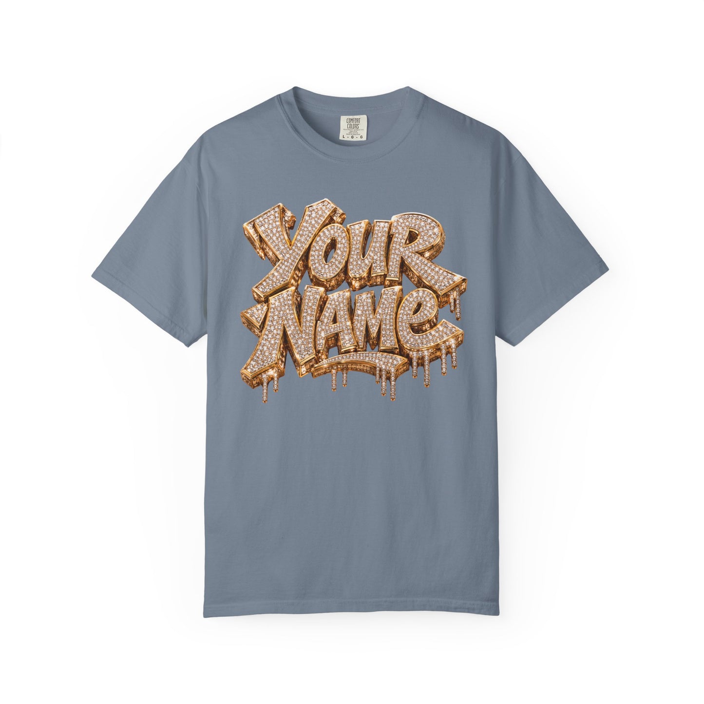 Gold Ice Drip Custom Name Tee