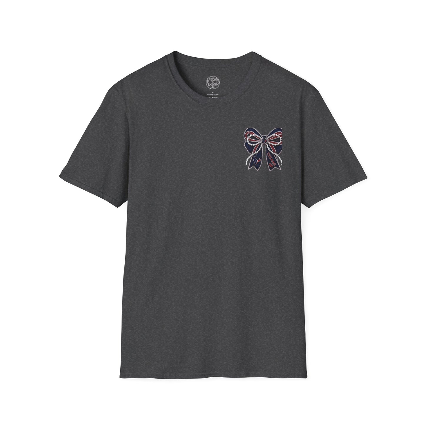 Houston Texans Double Sided Bow Design Graphic Tee
