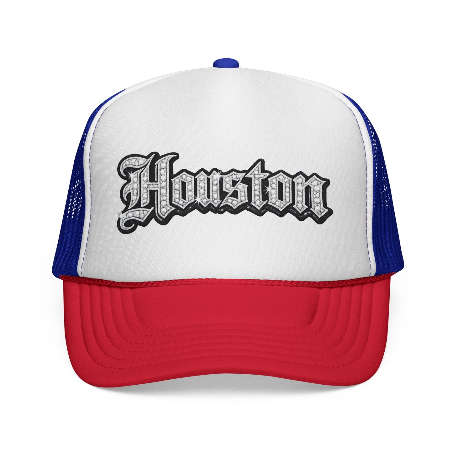 Houston Trucker Hat- Silver Old English