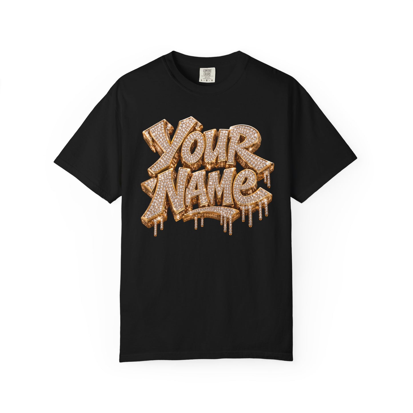 Gold Ice Drip Custom Name Tee