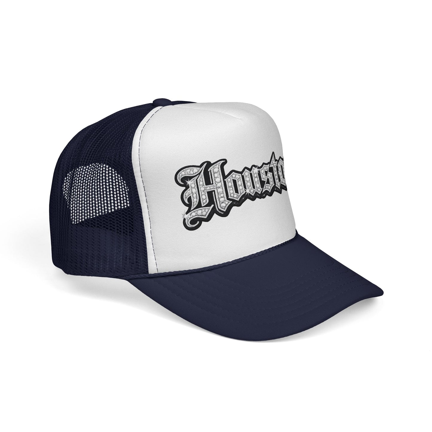 Houston Trucker Hat- Silver Old English
