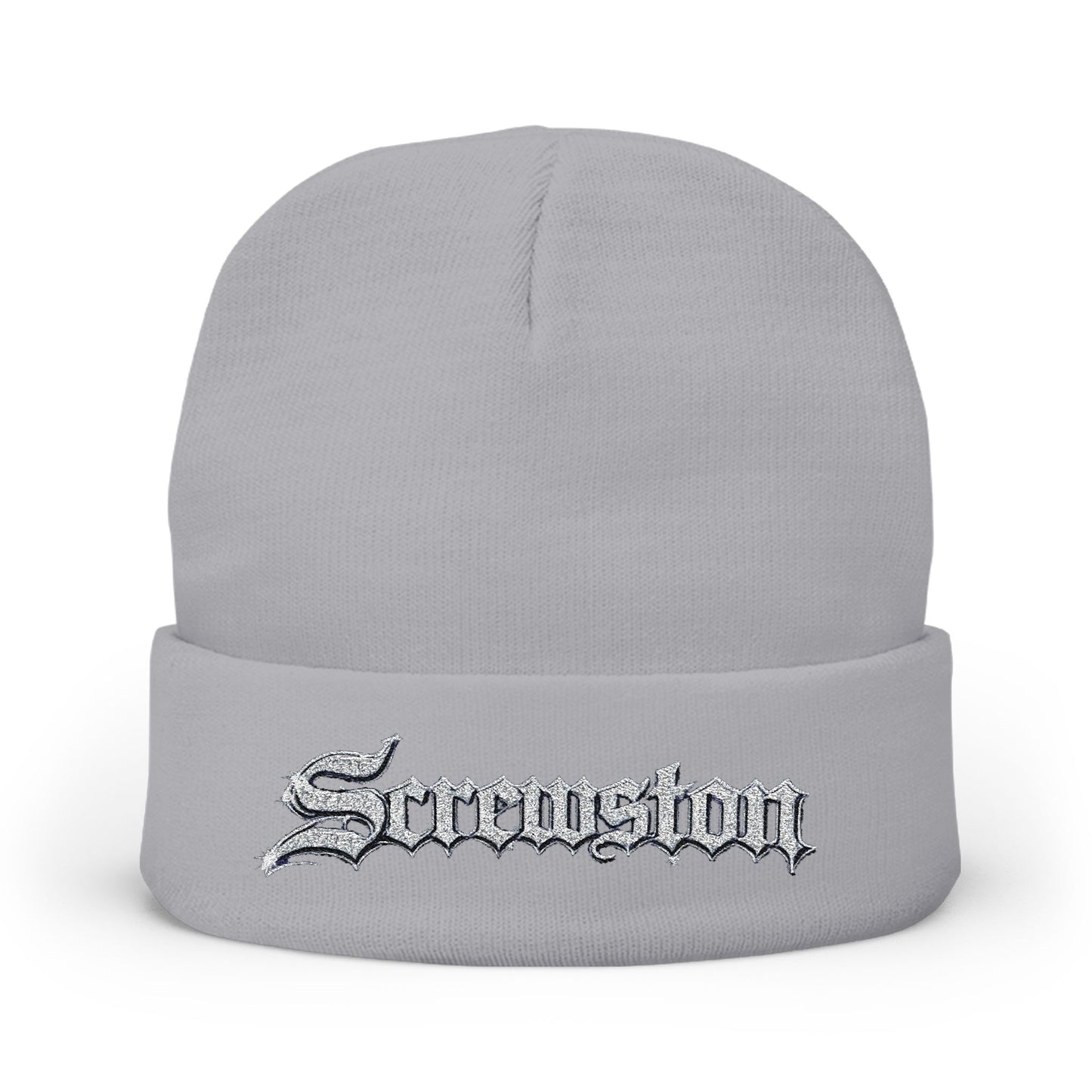 Embroidered Screwston Houston Slang  Knit Beanie