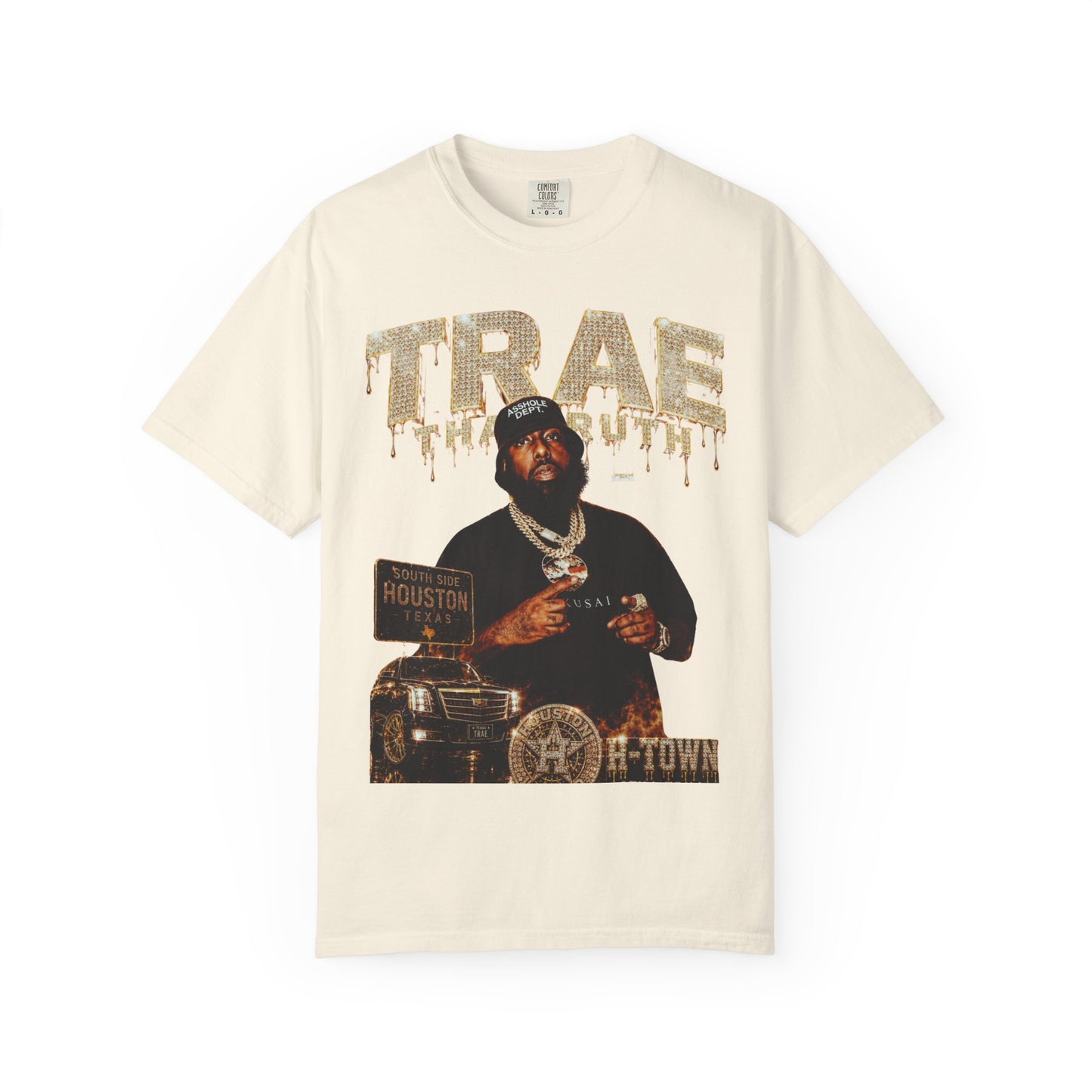 Houston Rapper Graphic Tee- Golden Ice Drip