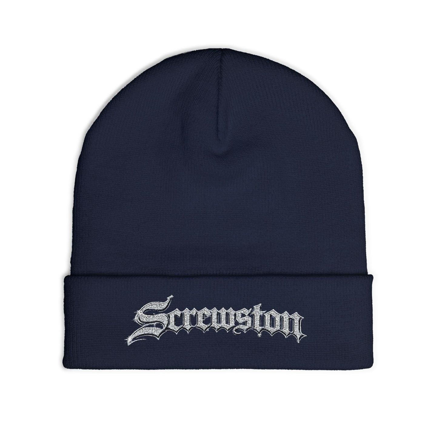 Embroidered Screwston Houston Slang  Knit Beanie