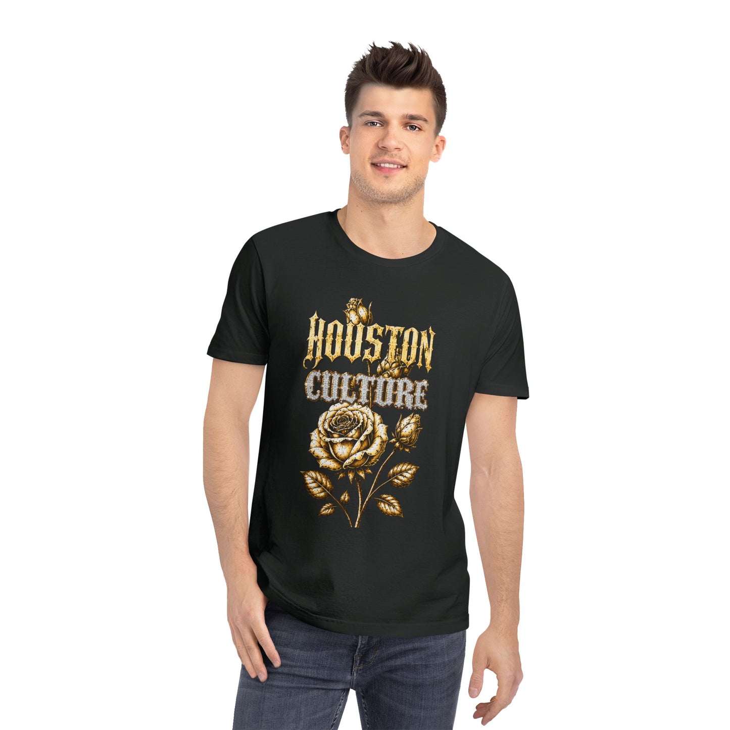 Houston Culture Golden Rose Graphic Rocker Tee