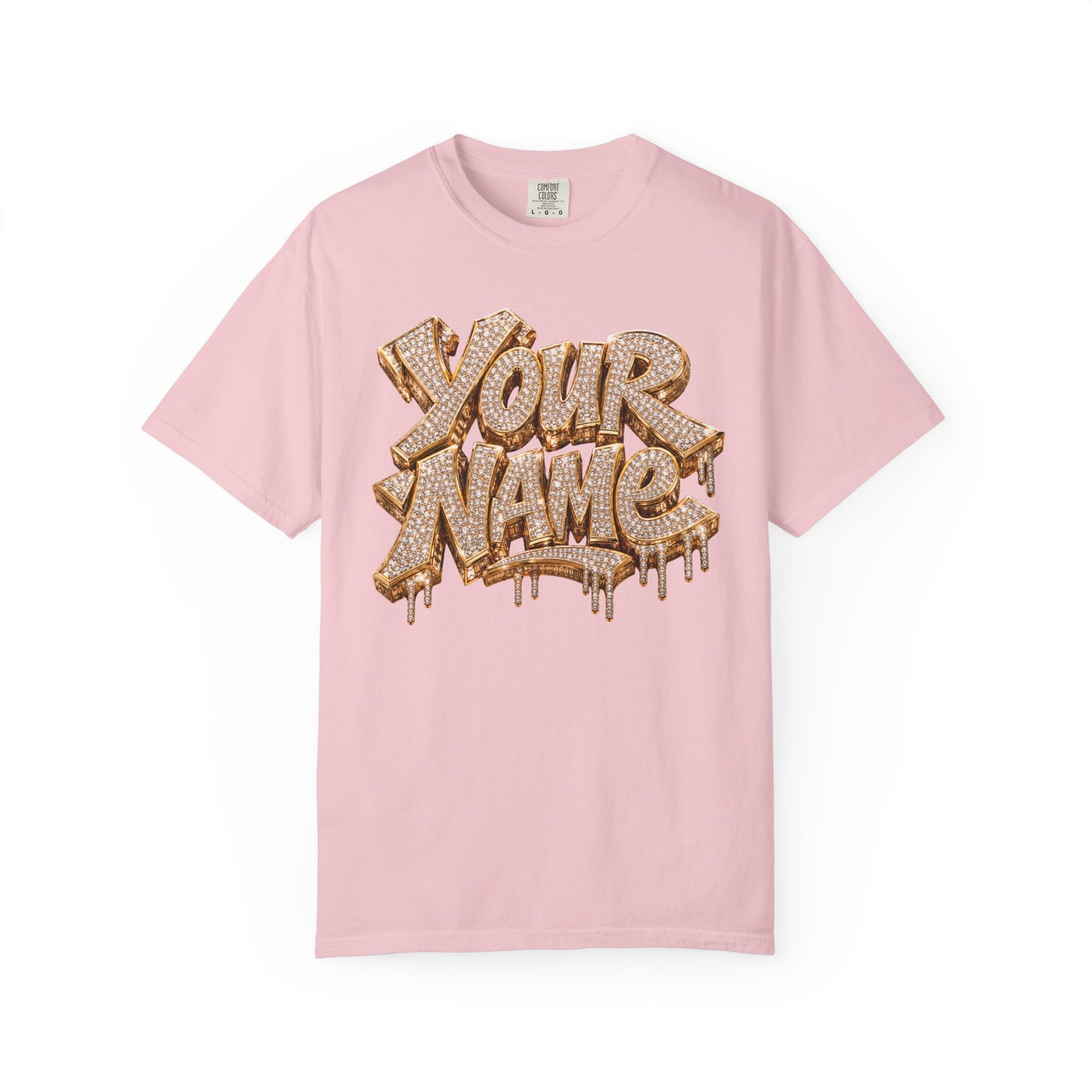 Gold Ice Drip Custom Name Tee