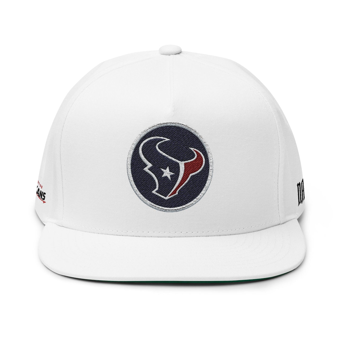 CUSTOM Houston Texans Embroidered Football Helmet Flat Bill Cap