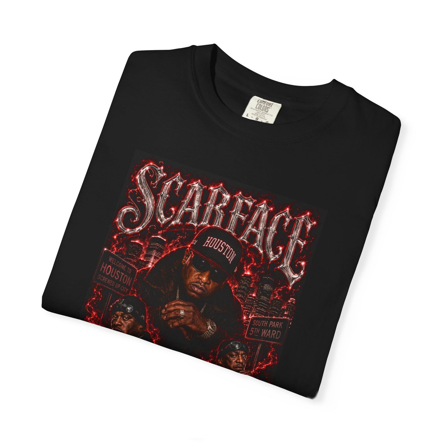 Houston Rapper Graphic Tee-Red Smoke