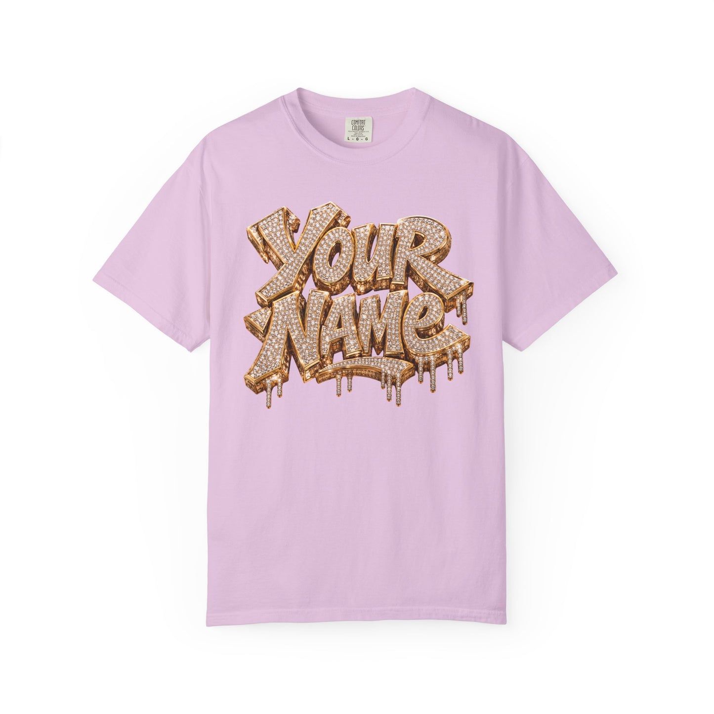 Gold Ice Drip Custom Name Tee