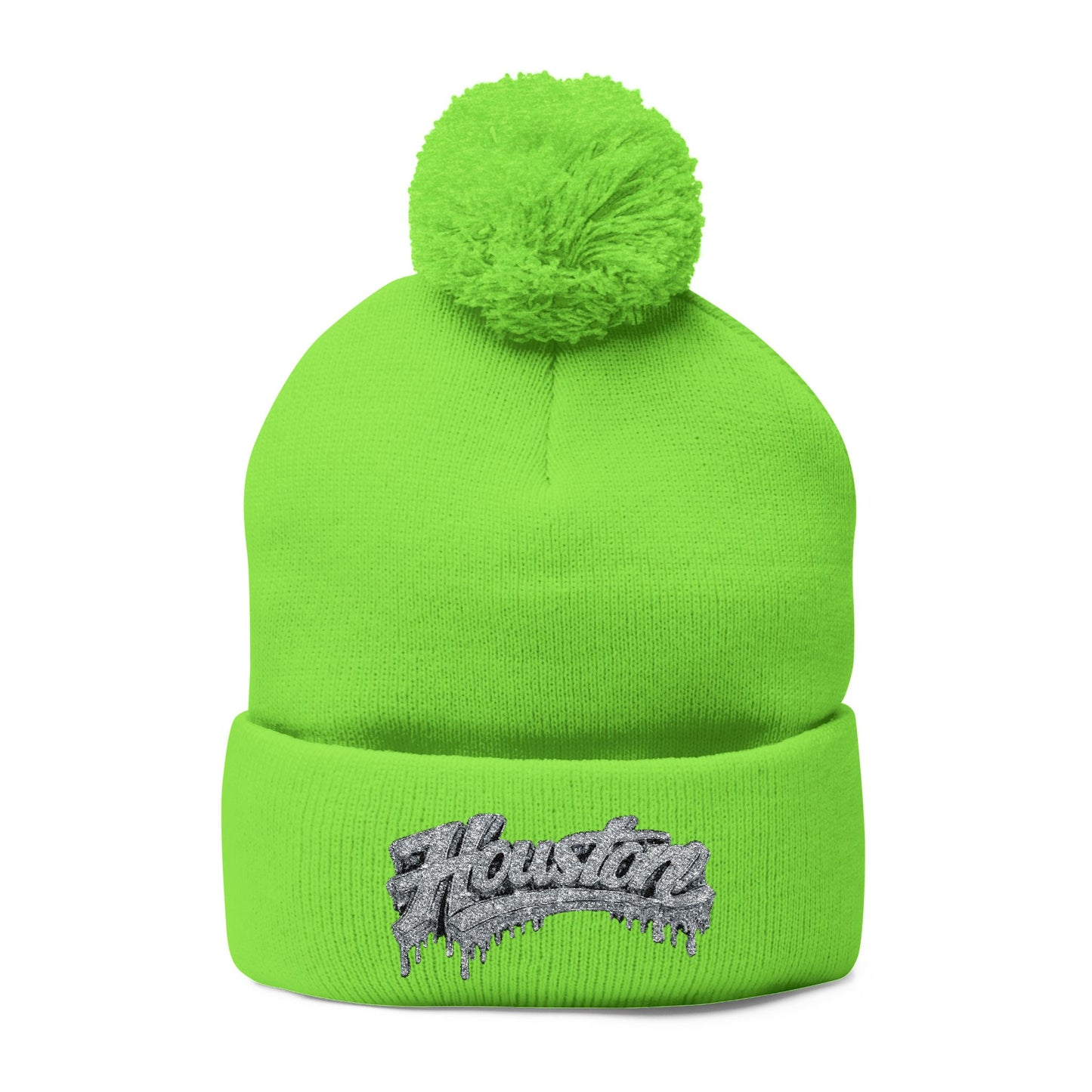 Houston Embroidered Pom-Pom Beanie
