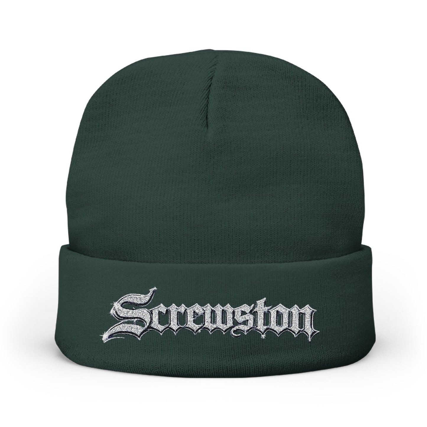 Embroidered Screwston Houston Slang  Knit Beanie