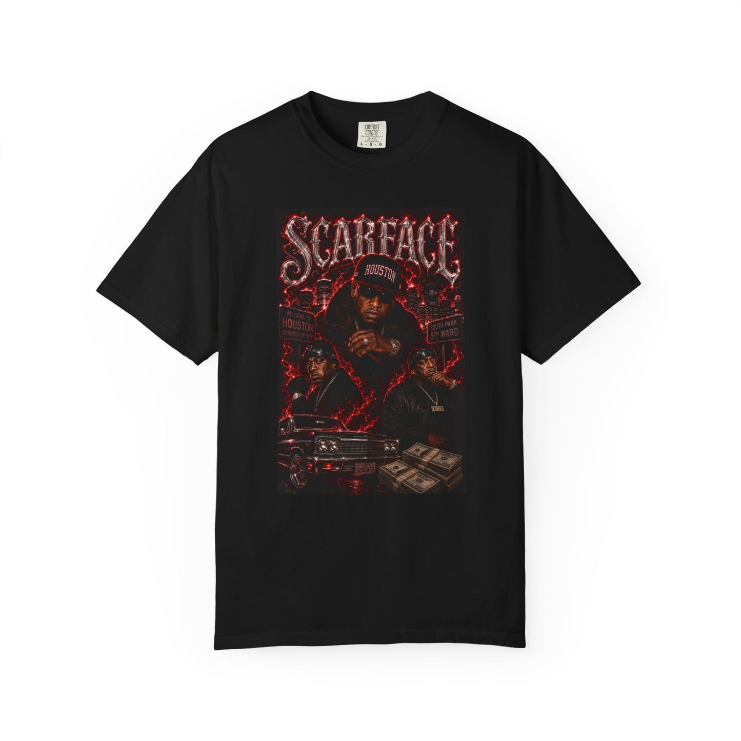 Houston Rapper Graphic Tee-Red Smoke