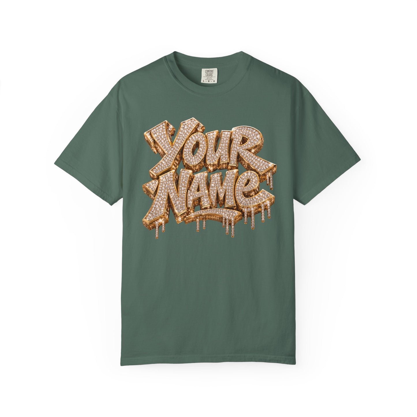 Gold Ice Drip Custom Name Tee