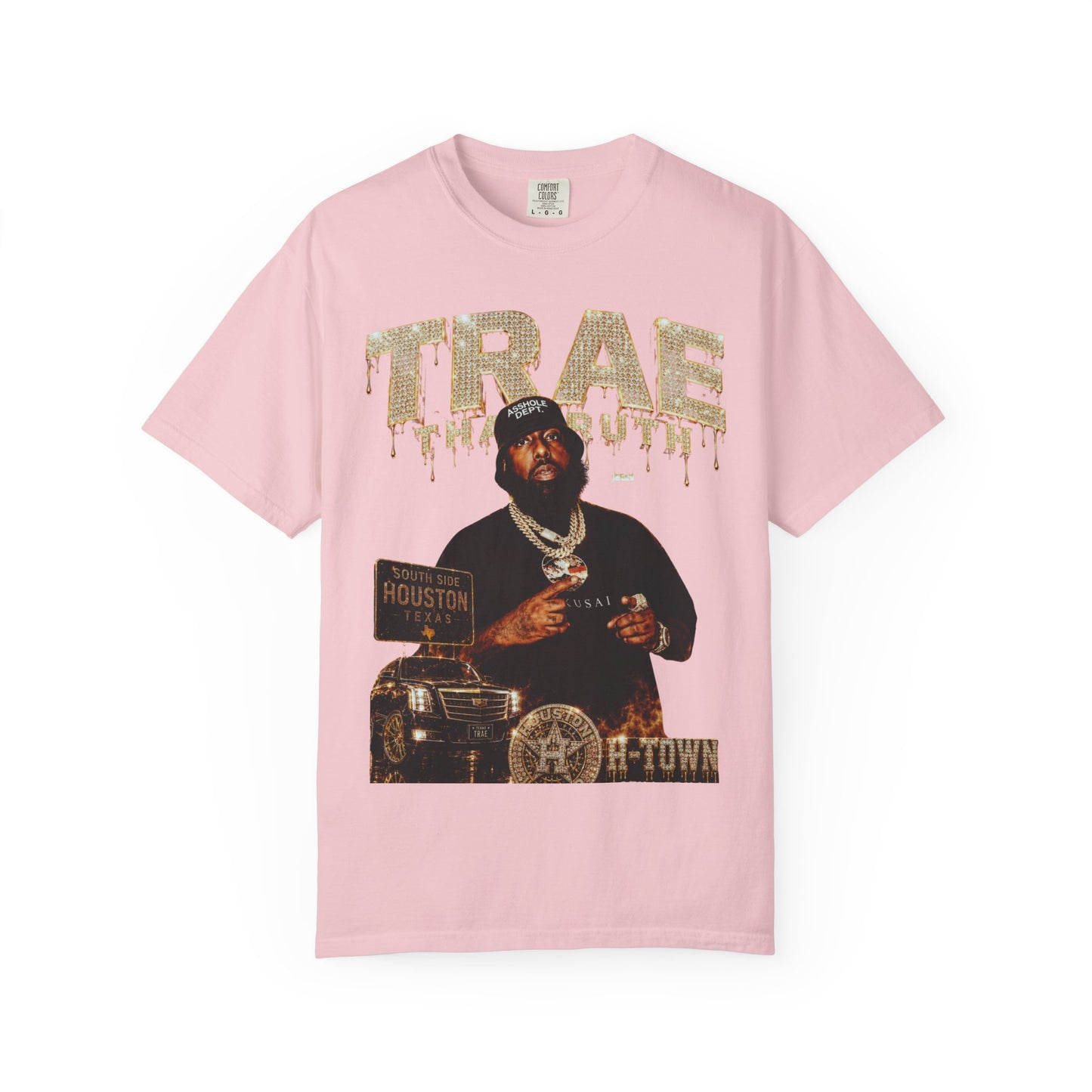 Houston Rapper Graphic Tee- Golden Ice Drip